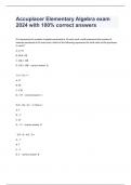 Accuplacer Elementary Algebra exam 2024 with 100% correct answers