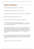 Stroke Certification 92 &vert;Review &vert; Questions with 100&percnt; Correct Answers &vert; Verified &vert; Latest Update