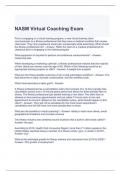 NASM Virtual Coaching Exam Questions and Answers -Graded A