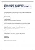 DECA: HUMAN RESOURCES MANAGEMENT (HRM) EXAM EXAMPLE 2 WITH 100% CORRECT ANSWERS