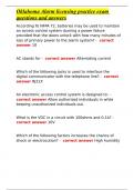 Oklahoma Alarm licensing practice exam questions and answers