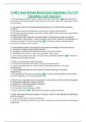 Gold Coast School Real Estate Questions Ch&period;1-19 Questions And Answers
