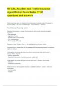 NY Life&comma; Accident and Health Insurance Agent&sol;Broker Exam Series 17-55 questions and answers 