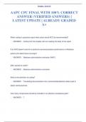 AAPC CPC FINAL EXAM WITH 100&percnt;  CORRECT ANSWER &lpar;VERIFIED  ANSWERS&rpar; &vert; LATEST UPDATE &vert;  ALREADY GRADED A&plus;