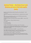 Kentucky Portion — Real Estate Exam Actual Questions and Answers 2024 with complete solution