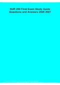  NUR 209 Final Exam Study Guide Questions and Answers 2026&sol;2027 &vert; Complete Nursing Exam Review&comma; Practice Tests&comma; Answer Key & Exam Prep &lpar;2 Files Merged&rpar;