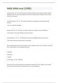 NAB &lpar;NHA and CORE&rpar;&vert;454 Questions with 100&percnt; Correct Answers &vert; Verified &vert; Updated 2024&vert;62 Pages