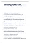 Electrolysis&sol;Laser Exam &lpar;2024&rpar; Questions With Correct Answers&period;