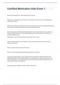 CERTIFIED MEDICATION AIDE EXAM 1 2024 ACTUAL EXAM