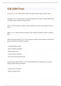 CIS 2200 &vert;196 Final Review &vert; Questions with 100&percnt; Correct Answers &vert; Verified