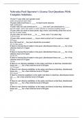 Nebraska Pool Operator's License Test Questions With Complete Solutions&period;