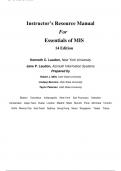 Instructor Solution Manual For Essentials of MIS, 14th Edition by Kenneth C. Laudon, Jane P. Laudon