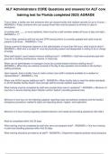 ALF Administrators CORE Questions and answers for ALF core training test for Florida completed 2023&vert; AGRADE