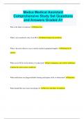 Medca Medical Assistant Comprehensive Study Set Questions and Answers Graded A+