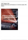 Testbank for Ethical Dilemmas and Decisions in Criminal Justice 8th