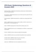 CPH Exam&colon; Epidemiology Questions & Answers 2024
