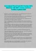 Government Travel Card 101 &lpar;Version 2&period;03&rpar; &vert; Questions with 100&percnt; Correct Answers &vert; Verified &vert; Updated 2024