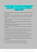 BCOT Week 2 Test Study Guide &vert;Questions with 100&percnt; Correct Answers &vert; Verified &vert; Updated 2024