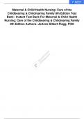 MATERNAL & CHILD HEALTH NURSING;CARE OF THE CHILDBEARING & CHILDREARING FAMILY 8TH EDITION BY SILBERT-FLAGG TEST BANK