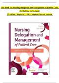 TEST BANK For Nursing Delegation and Management of Patient Care, 3rd Edition by Motacki | Verified Chapters 1 - 21 | Complete Newest Version