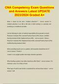 CNA Competency Exam Questions and Answers Latest UPDATE 2023/2024 Graded A+