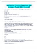 GRE MATH Practice Questions And Answers Rated 100% Correct!!