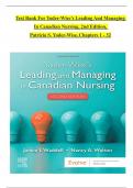 TEST BANK For Yoder-Wise&rsquo;s Leading And Managing In Canadian Nursing&comma; 2nd Edition&comma; Patricia S&period; Yoder-Wise&comma; Verified Chapters 1 - 32&comma; Complete Newest Version