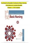 TEST BANK For Rosdahl's Textbook of Basic Nursing, 12th Edition by Caroline Rosdahl Chapters 1 - 103, Complete