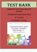 TEST BANK FOR COMMUNITY AND PUBLIC HEALTH NURSING Evidence for Practice 3RD EDITION BY ROSANNA DEMARCO & JUDITH HEALEY-WALSH Latest Verified Review 2024 Practice Questions and Answers for Exam Preparation, 100% Correct with Explanations, Highly Recommende