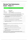 Review Test Submission&colon; Exam - Week 11 