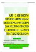 NURS 112 HESI RN EXIT V1 QUESTIONS & ANSWERS &lpar;NEW&rpar; 160 QUESTIONS & ANSWERS BEST EXAM SOLUTION SATIFACTION GUARANTEED SUCCESS LATEST UPDATE 2022&sol;2023 GRADED A&plus; 