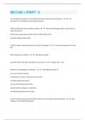 MCCQE I &lpar;PART 1&rpar; 58 Test Questions & Answers &vert; with 100&percnt; Correct Answers &vert; Updated & Verified