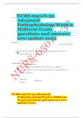   NURS-6501N-32 Advanced Pathophysiology Week 6 Midterm Exam questions and answers new update 2022 
