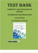 TEST BANK FOR COMMUNITY AND PUBLIC HEALTH NURSING Evidence for Practice 3RD AND 4TH EDITION BY ROSANNA DEMARCO & JUDITH HEALEY-WALSH Latest Verified Review 2024 Practice Questions and Answers for Exam Preparation, 100% Correct with Explanations, Highly Re