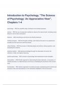 Introduction to Psychology&comma; "The Science of Psychology&colon; An Appreciative View 3rd Edition "&comma; Chapters 1-4 Study Guide &lpar;A&plus; GRADED 100&percnt; VERIFIED&rpar;