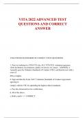 VITA 2022 ADVANCED TEST  QUESTIONS AND CORRECT  ANSWER