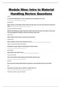 Module Nine: Intro to Material Handling Review Questions 2024