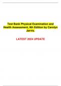 Test Bank Physical Examination and Health Assessment, 9th Edition by Carolyn Jarvis. LATEST 2024 UPDATE 