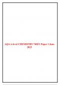 AQA A-level CHEMISTRY 7405/1 Paper 1 June 2023  