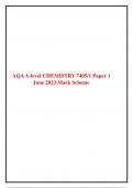 AQA A-level CHEMISTRY 7405/1 Paper 1 June 2023  Mark Scheme