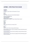 AIPMM - CPM PRACTICE EXAM QUESTIONS WITH CORRECT ANSWERS