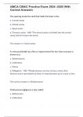 AMCA CMAC Practice Exam 2024 -2025 With Correct Answers