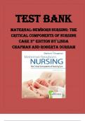 TEST BANK MATERNAL-NEWBORN NURSING- THE CRITICAL COMPONENTS OF NURSING CARE 3RD EDITION BY ROBERTA DURHAM AND LINDA CHAPMAN Latest Verified Review 2024 Practice Questions and Answers for Exam Preparation, 100% Correct with Explanations, Highly Recommended