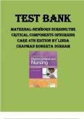 TEST BANK MATERNAL-NEWBORN NURSING- THE CRITICAL COMPONENTS OF NURSING CARE 3RD AND 4TH EDITION BY ROBERTA DURHAM AND LINDA CHAPMAN Latest Verified Review 2024 Practice Questions and Answers for Exam Preparation, 100% Correct with Explanations, Highly Rec