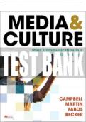 Test Bank For Media & Culture - Thirteenth Edition ©2022 All Chapters - 9781319365721