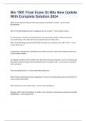 Bio 1001 Final Exam Dr&period;Nita New Update With Complete Solution 2024