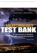 Test Bank For Meteorology Today: An Introduction to Weather, Climate and the Environment - 12th - 2019 All Chapters - 9781337616669