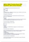 AMCA CMAC Practice Exam 2022 Questions with correct Answers
