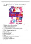 TEST BANK MATERNITY AND WOMEN'S HEALTH CARE 12TH EDITION