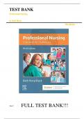 Test Bank For Professional Nursing 9th Edition by Beth Black&vert;&vert;ISBN NO&colon;10&comma;0323551130&vert;&vert;ISBN NO&colon;13&comma;978-0323551137&vert;&vert;All Chapters&vert;&vert;Complete Guide A&plus;